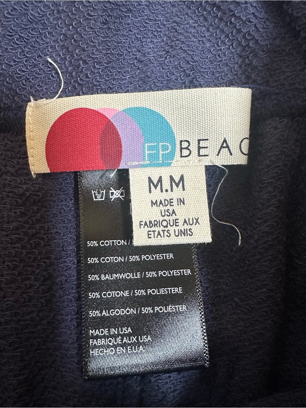 New FP BEACH FREE PEOPLE wide leg cropped beach pants coverup Med Blue/Navy - Picture 5 of 6